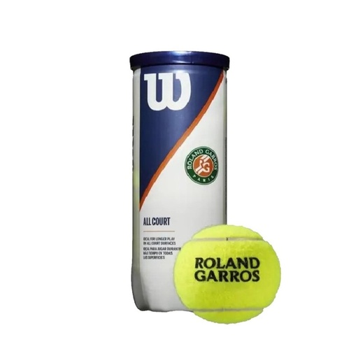 [WR8204601001] Pelotas de Tenis Wilson Roland Garros All Court tarro de 3 Unidades