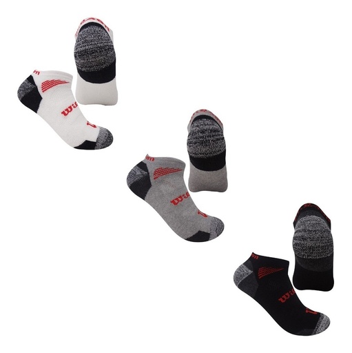 [C0904] Calcetin/Media tobillera deportiva de fibra sintetica Wilson Unisex X3 Surtido Unitalla (copia)