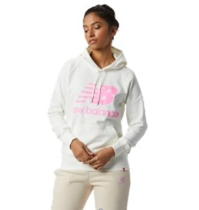 [WT03550-SST-Bult] Chaqueta de mujer New Balance Essentials Blanco/Rosado (bulto x 8 und)