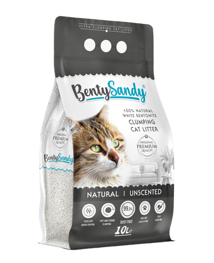 Arena para Gatos Bentysandy Ultra absorbente y Ultra aglomerante 100% Bentonita 10L/ 8.7Kg