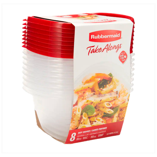 [2086746] Set de 2 Recipientes con tapa cuadrados profundos (5,3C) TakeAlongs Rubbermaid
