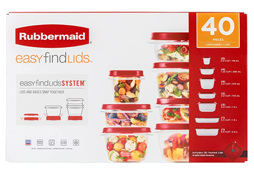 [2112332] Set de 40 Recipientes con tapa distintos tamaños Easy Find Rubbermaid