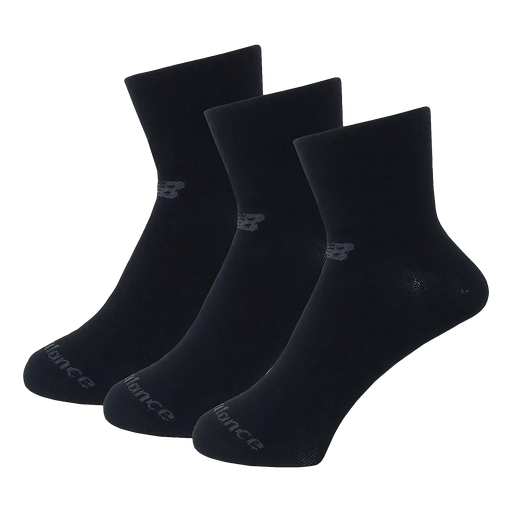 Medias Altas New Balance Performance Cotton Flat Knit Ankle 3 Pack Negro