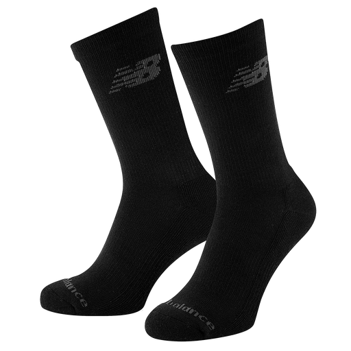 Medias Altas New Balance Performance Cotton Cushioned Crew Unisex 2 Pack Negro
