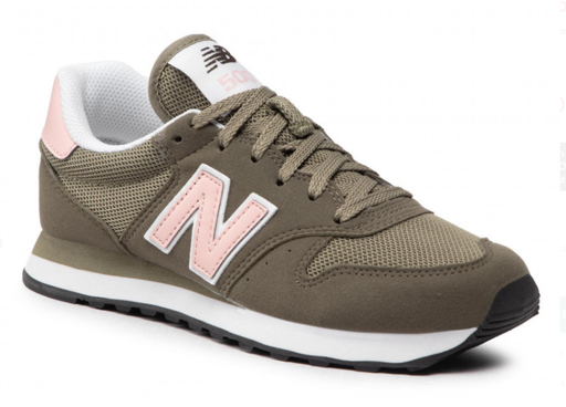 Zapato de Mujer New Balance 500 Verde Militar/Rosado