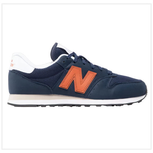 Zapato de Hombre New Balance 500 Azul Marino/Anaranjado