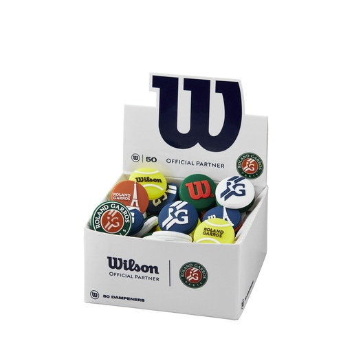 [WR8411701001] Caja 50 unidades de Antivibradores Torneo Roland Garros X Wilson para Raquetas de Tenis