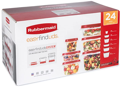 [2093273] Set de 40 Recipientes con tapa distintos tamaños Gris Easy Find Rubbermaid (copiar)