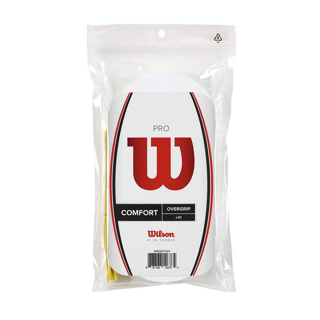 [WRZ4017WH] Pro Overgrip Wilson p/Raqueta Tenis 30Pk (BLANCO) (Z4017)