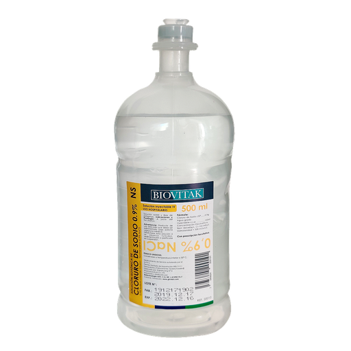 [20010] Solucion Isotonica 0,9% NaCl - Biovitak - 500ml NS(E)