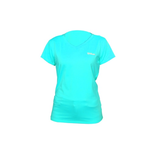 Playera Wilson Cuello V Ultra Dama Turquesa